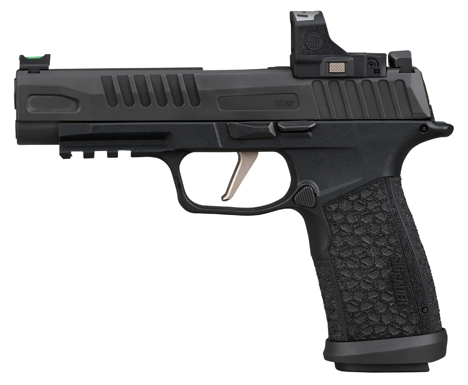 SIG SAUER P365 FUSE 9MM 4.3" BLACK, LXG GRIP, O.R. ROMEO RS COMPACT, 1-17RD, 2-21RD